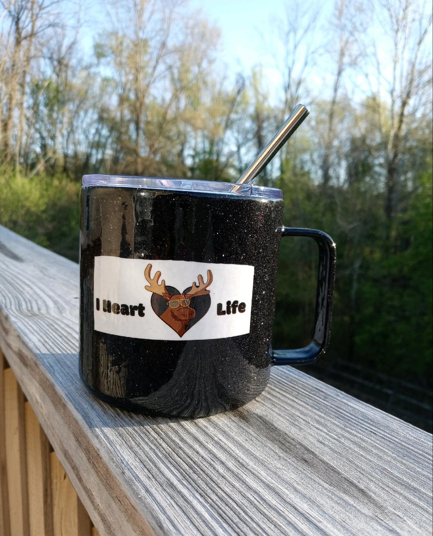 I Heart Moose Life Awareness Coffee Cup (Black)