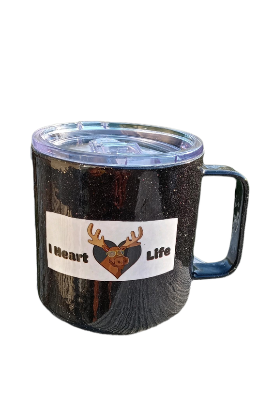 I Heart Moose Life Awareness Coffee Cup (Black)